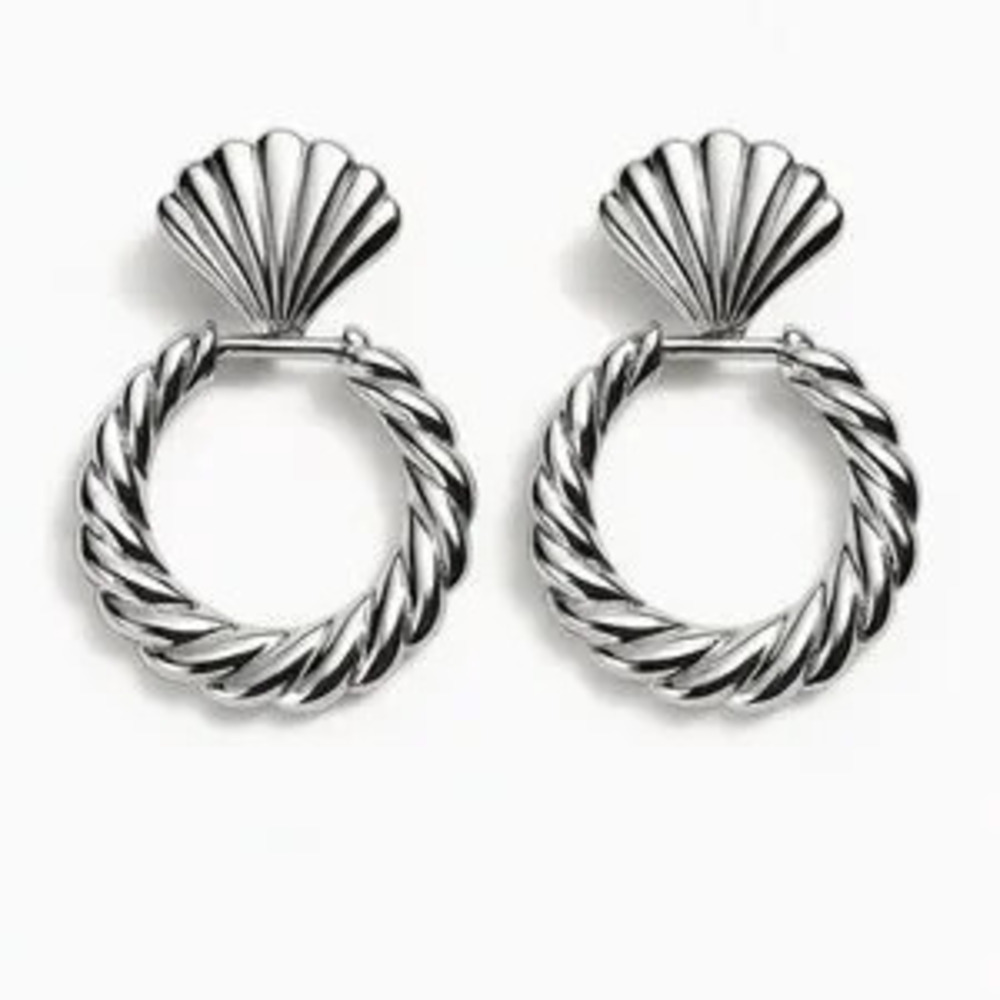 Silver Shell Design Earrings